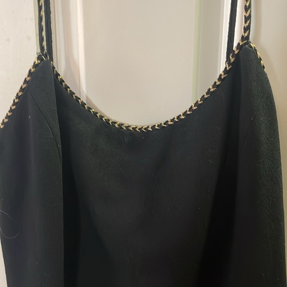 Anne Klein Gold Trim Black Dress - Picture 2 of 3
